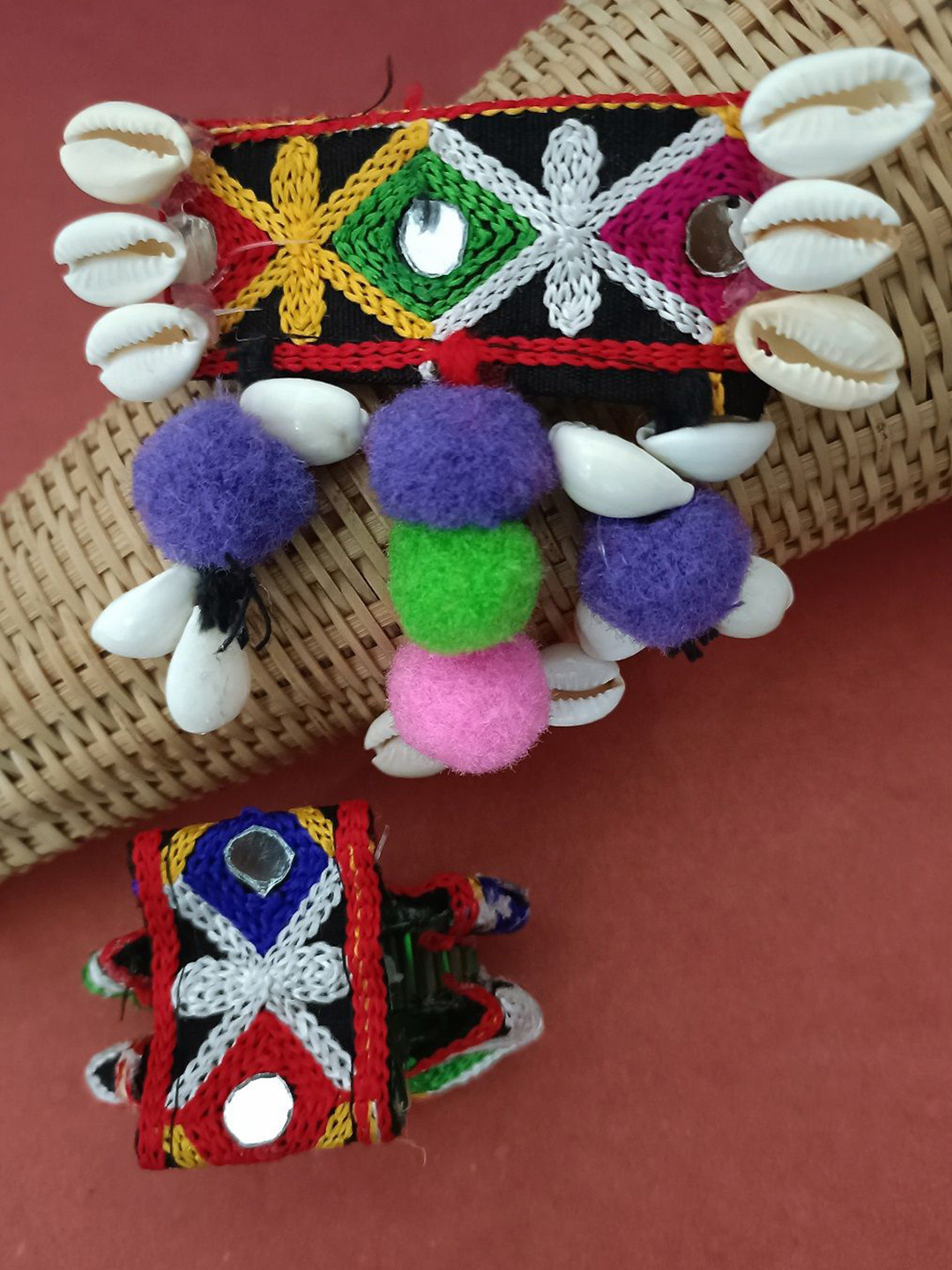 Sanjog Set Of 2 Mirror Work Hair Claw Clip