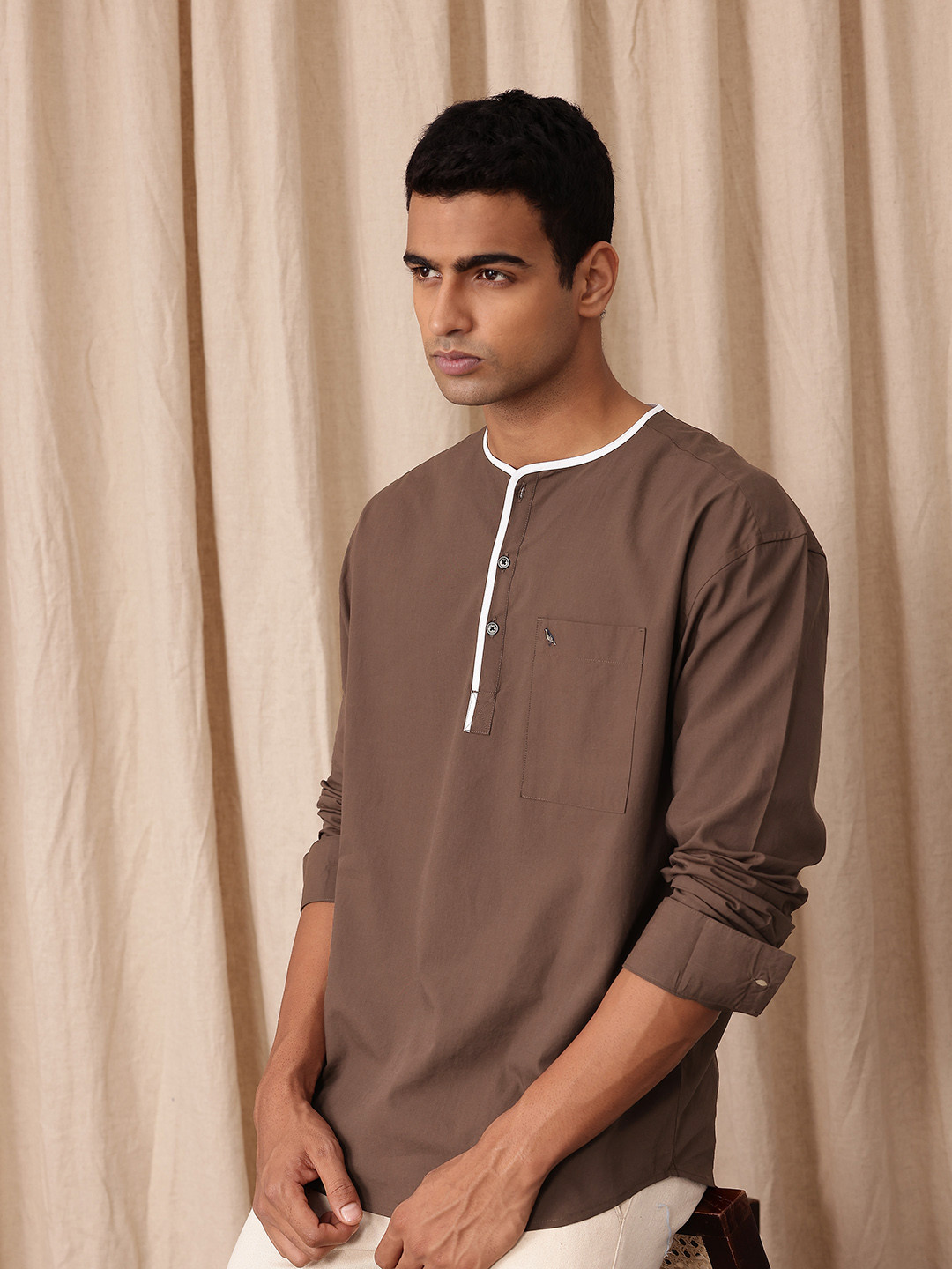 Mr Bowerbird Contrast Trim Casual Shirt