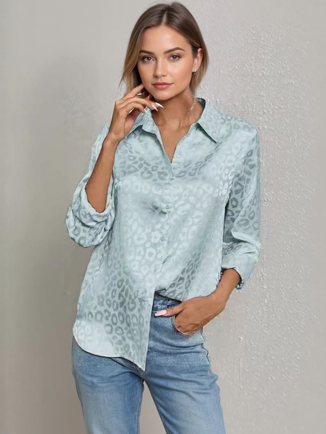 HERE&NOW Women Polyester Shirt Style Longline Top