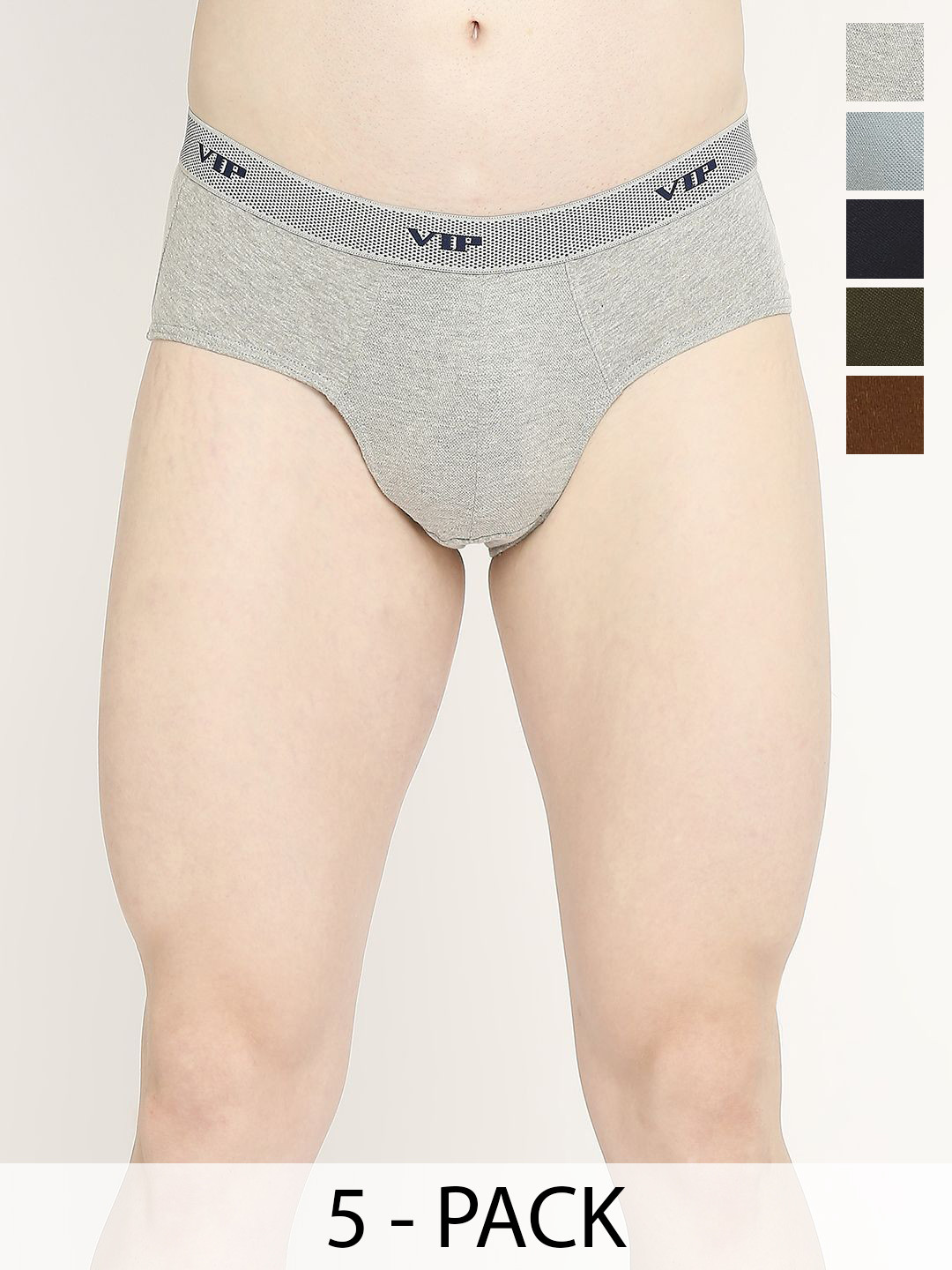 VIP Pack Of 5 Pure Cotton Briefs VP-MI-BF-FRESH-1P-IN-PO2-110