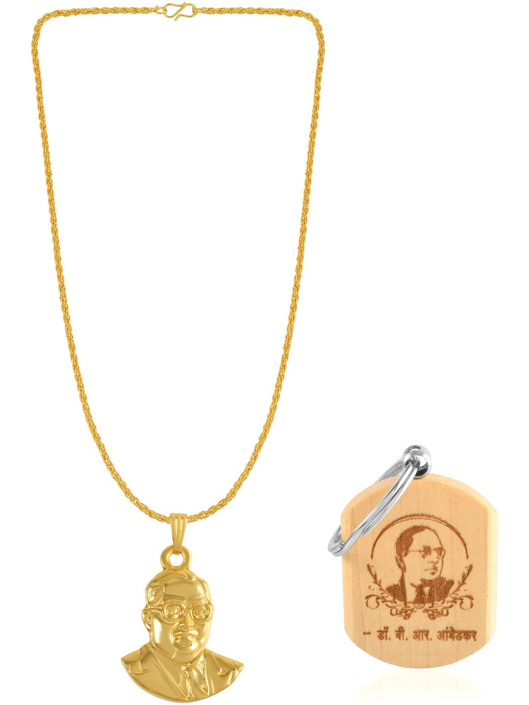 DZINETRENDZ Unisex Gold-Plated Pendants with Chains & Keychain