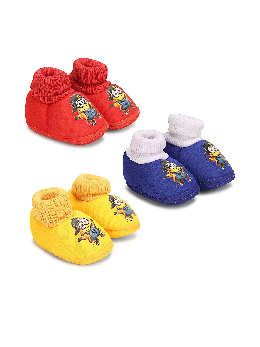 Dhairya Collection Kids 3Pc Cotton Minions Booties