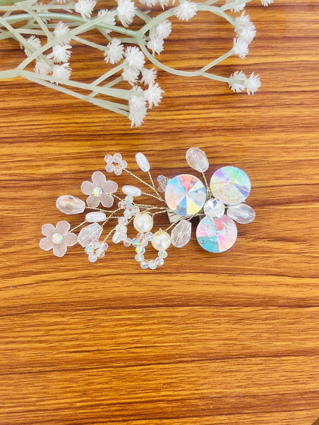 Radhya Accessories Embellished Flower Hair Clip