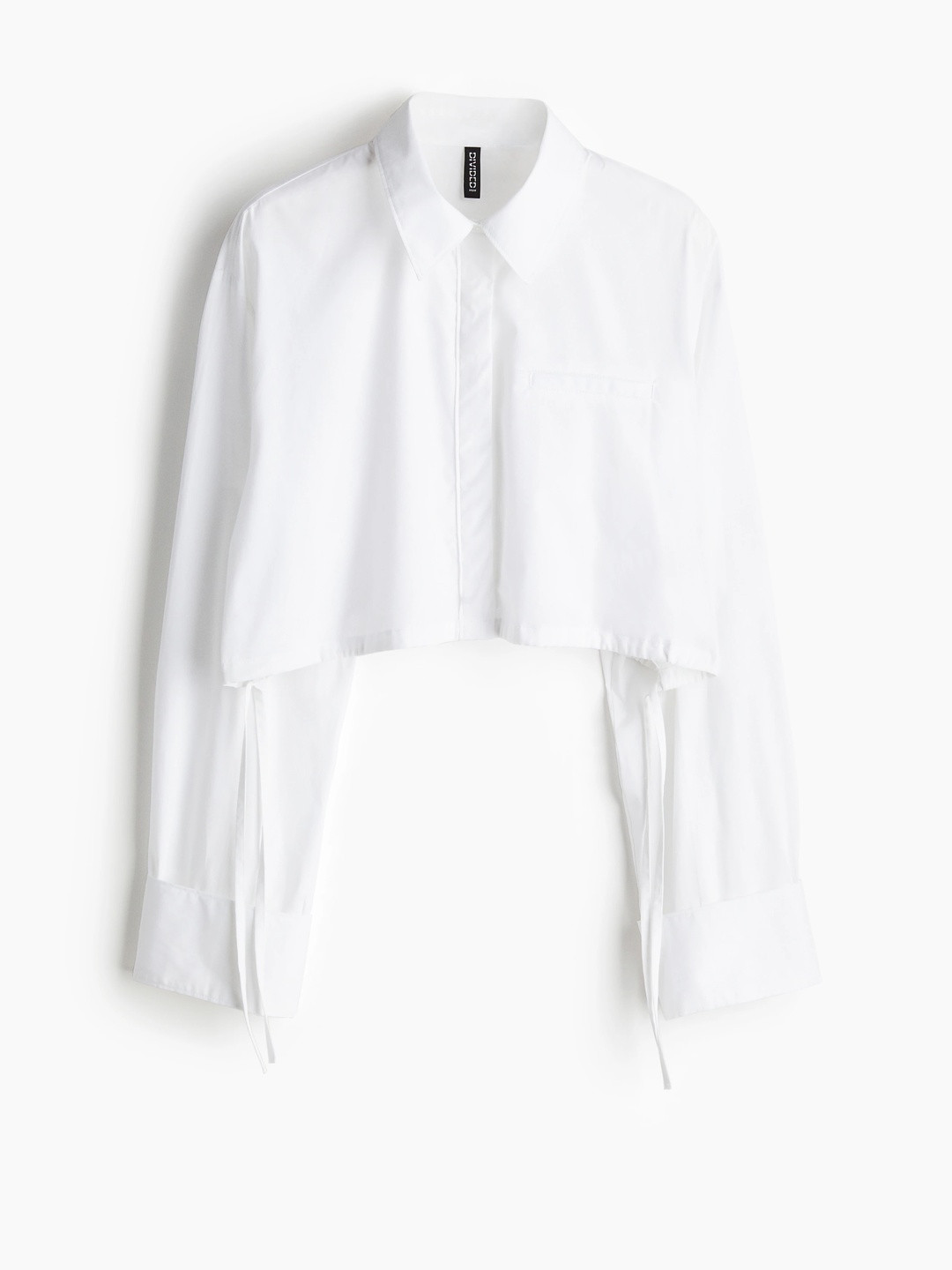 H&M Women Cropped Drawstring-Detail Shirt