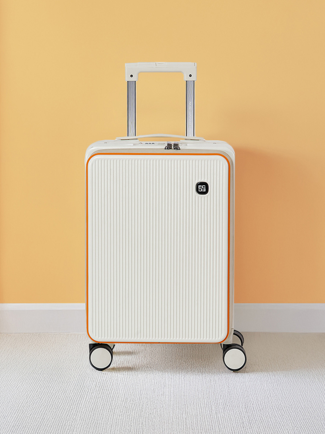 French Connection Textured Hard Medium Trolley Suitcase- 44L