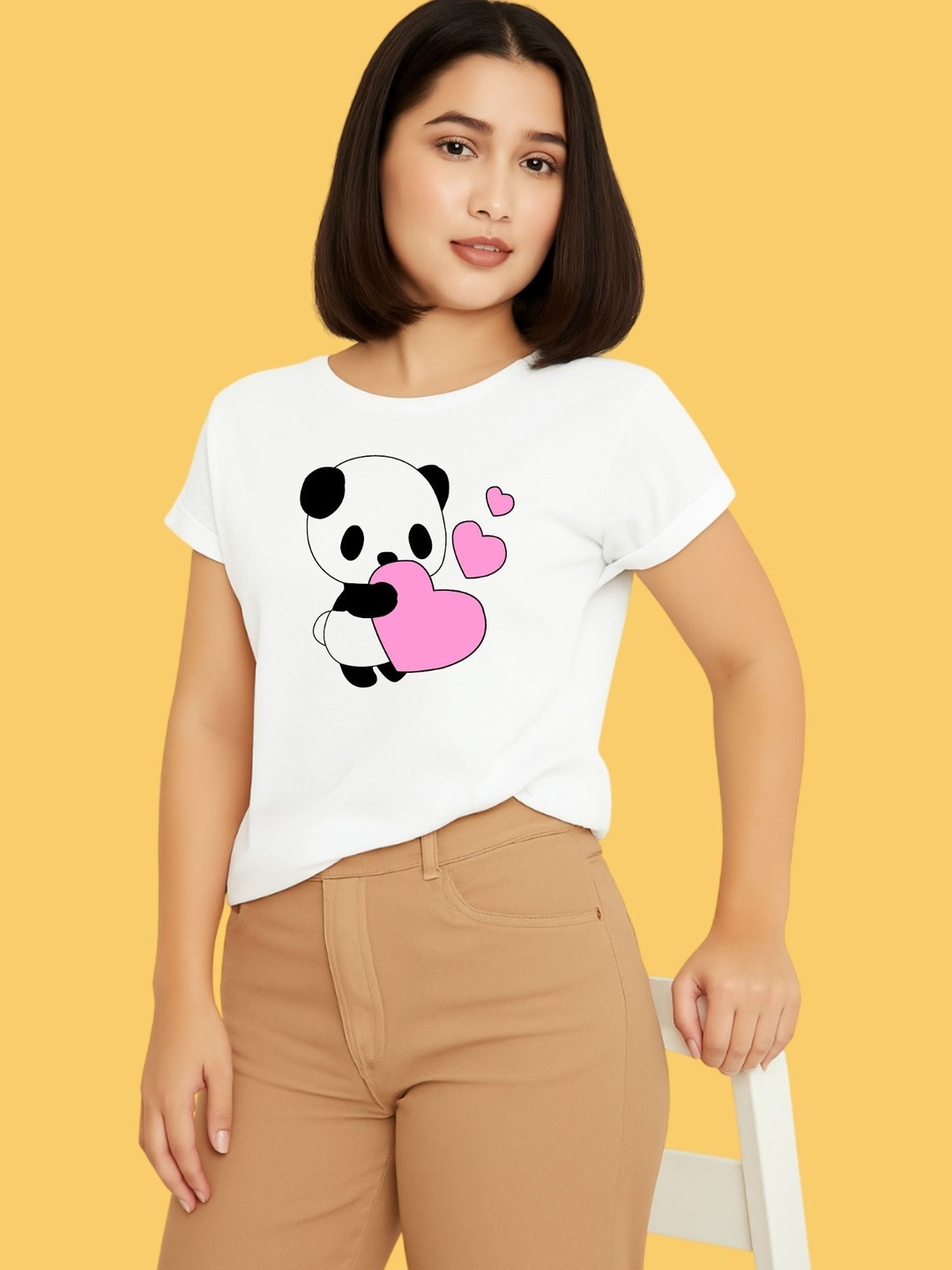 Kushi Flyer Panda Graphic Printed Round Neck Regular Fit T-shirt