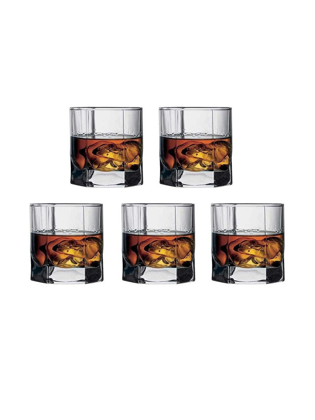 1ST TIME Transparent 5 Pieces Dishwasher Safe Whisky Glasses 150ml Each