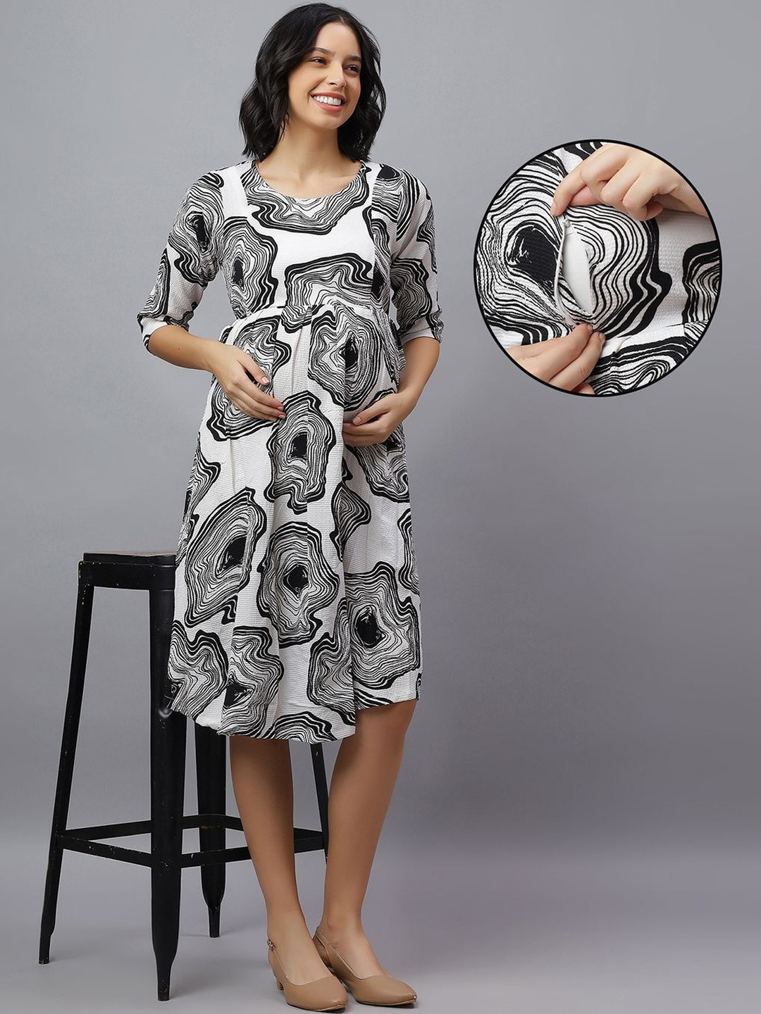 Mammas Maternity Print A-Line Dress