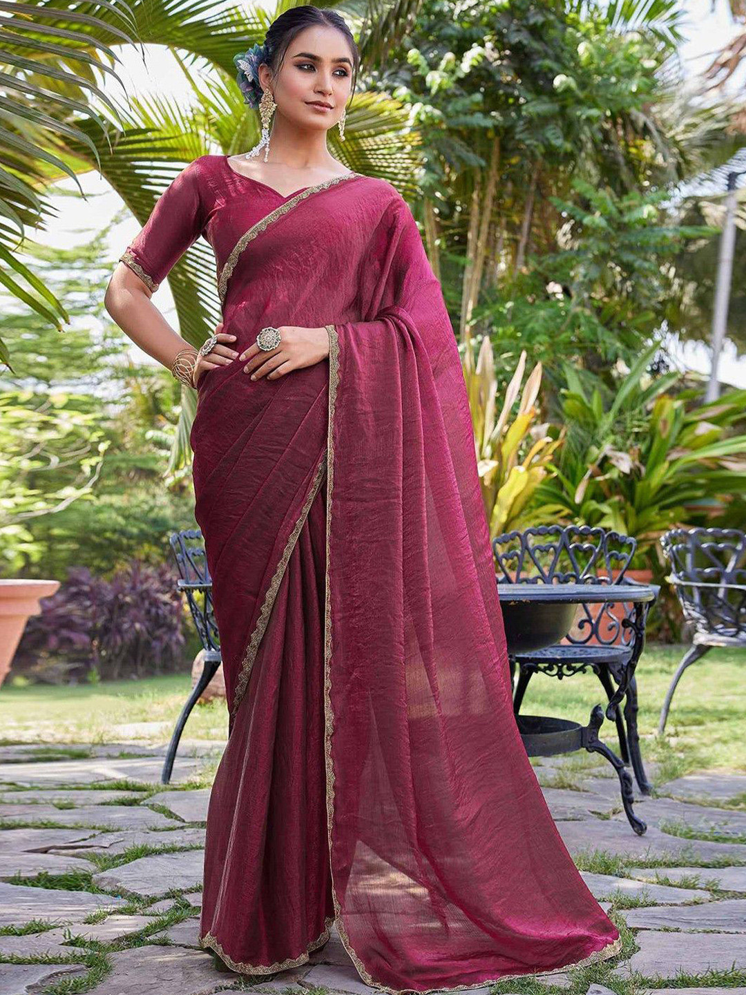 SANJANA  SILK Pure Chiffon Saree