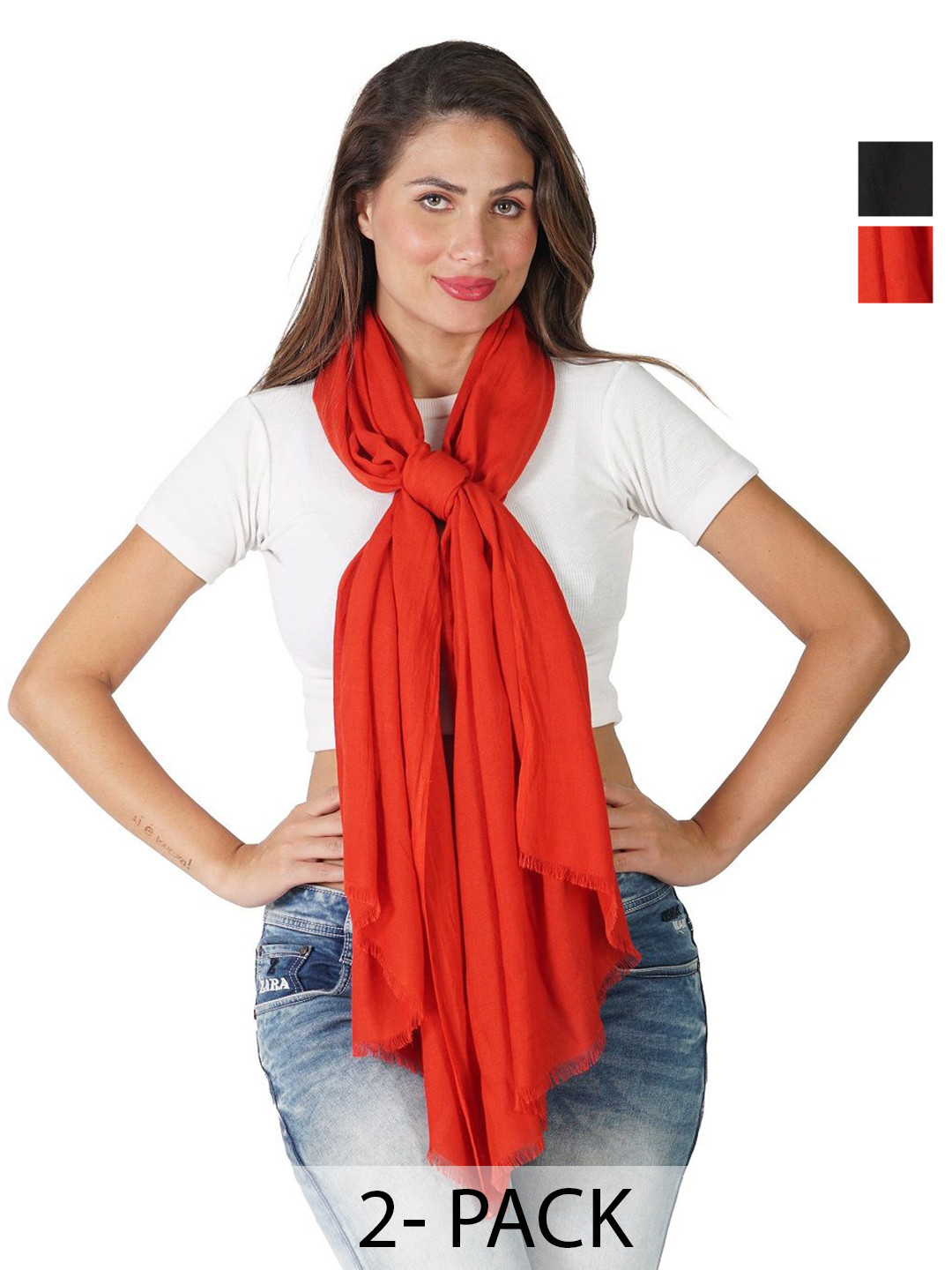 PALATT Women Pack Of 2 Pure Cotton Stoles