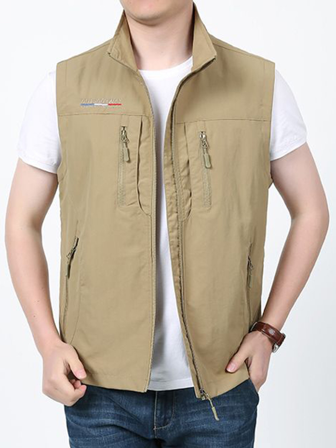 StyleCast x Revolte Men Lapel Collared Slim-Fit Waistcoat