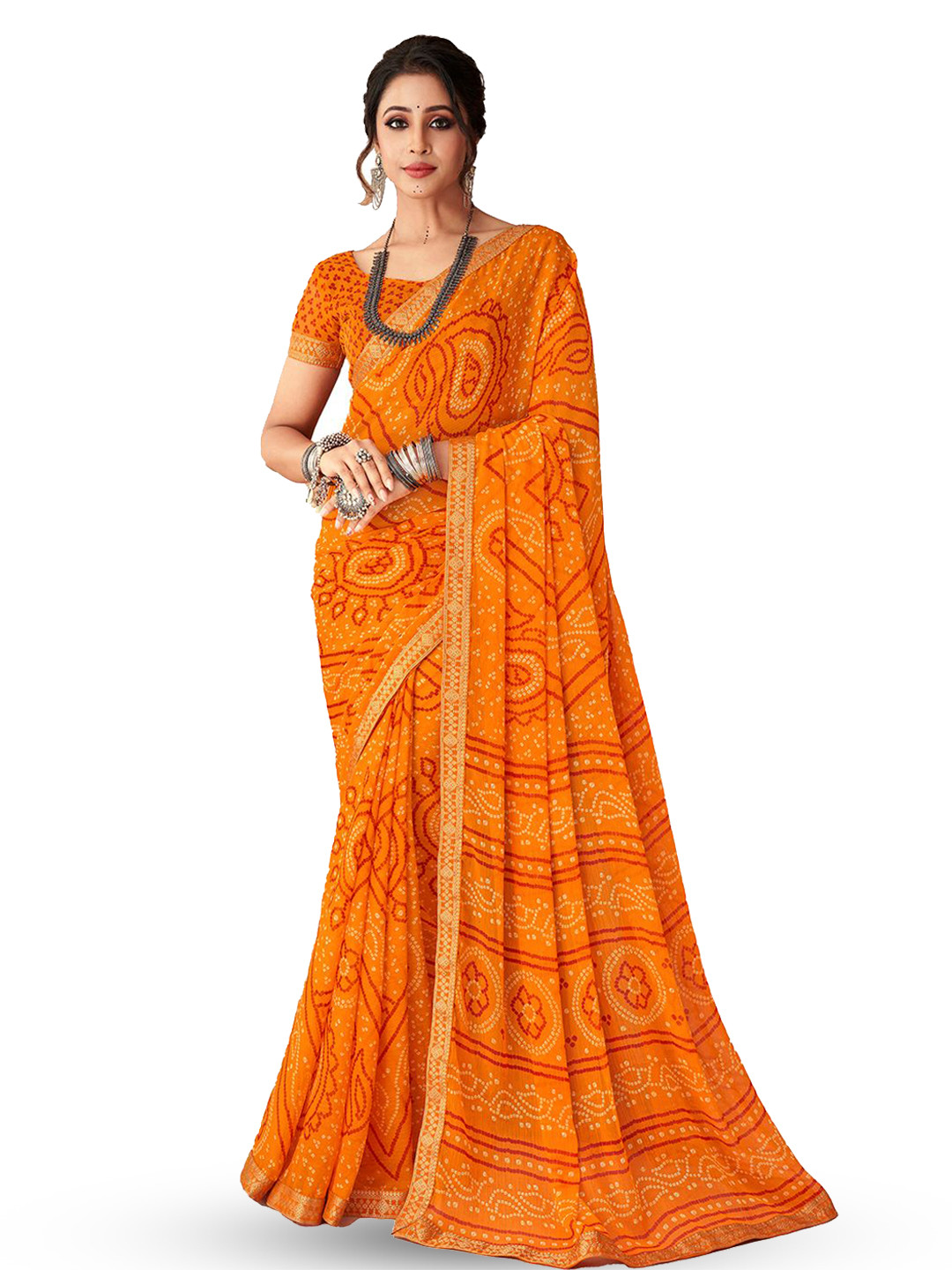 INDONIQ Bandhani Saree