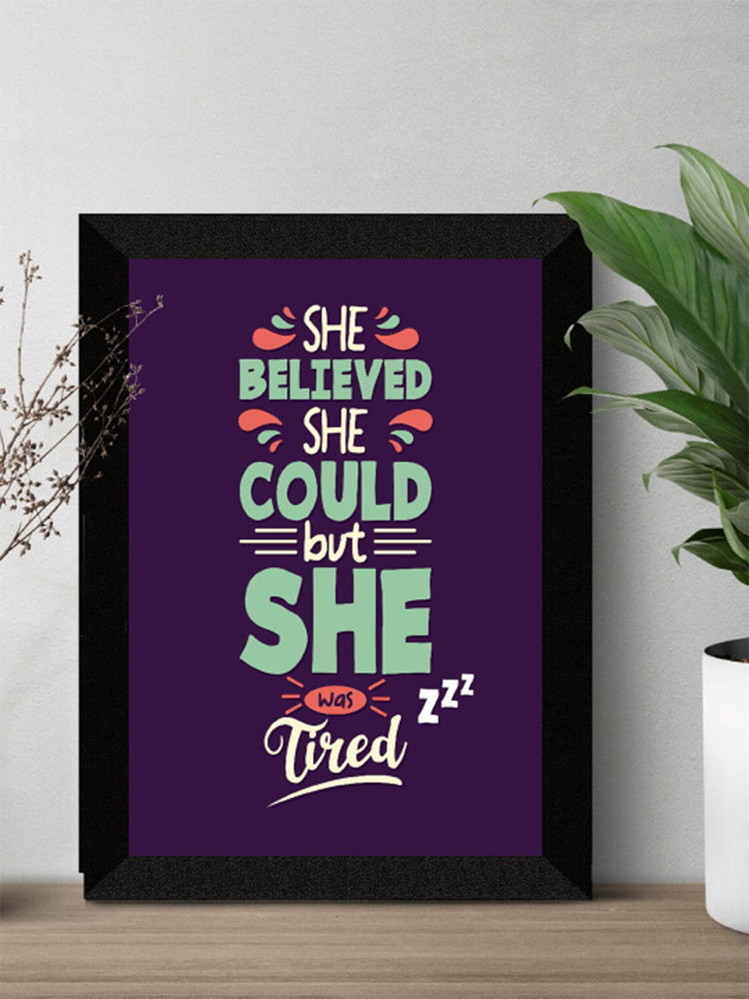 SAF Purple Motivational Quotes UV Textured Framed Wall Art