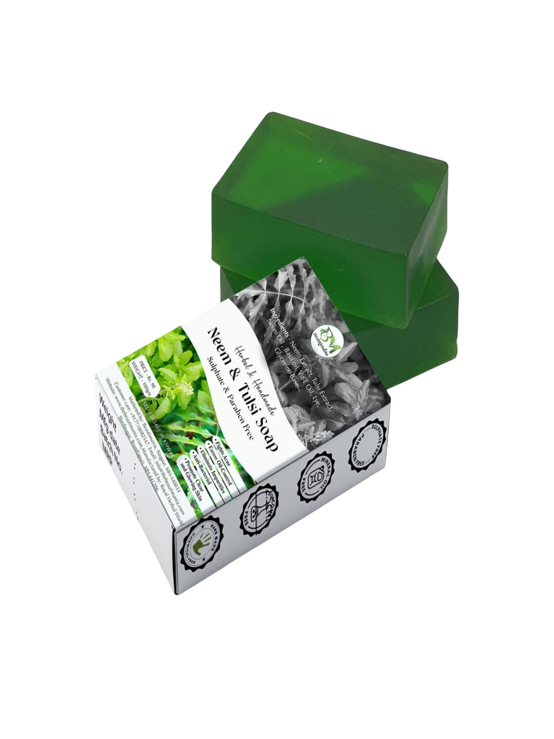 Beautimania Set Of 2 Neem Tulsi Glycerine Soap- 100 g Each