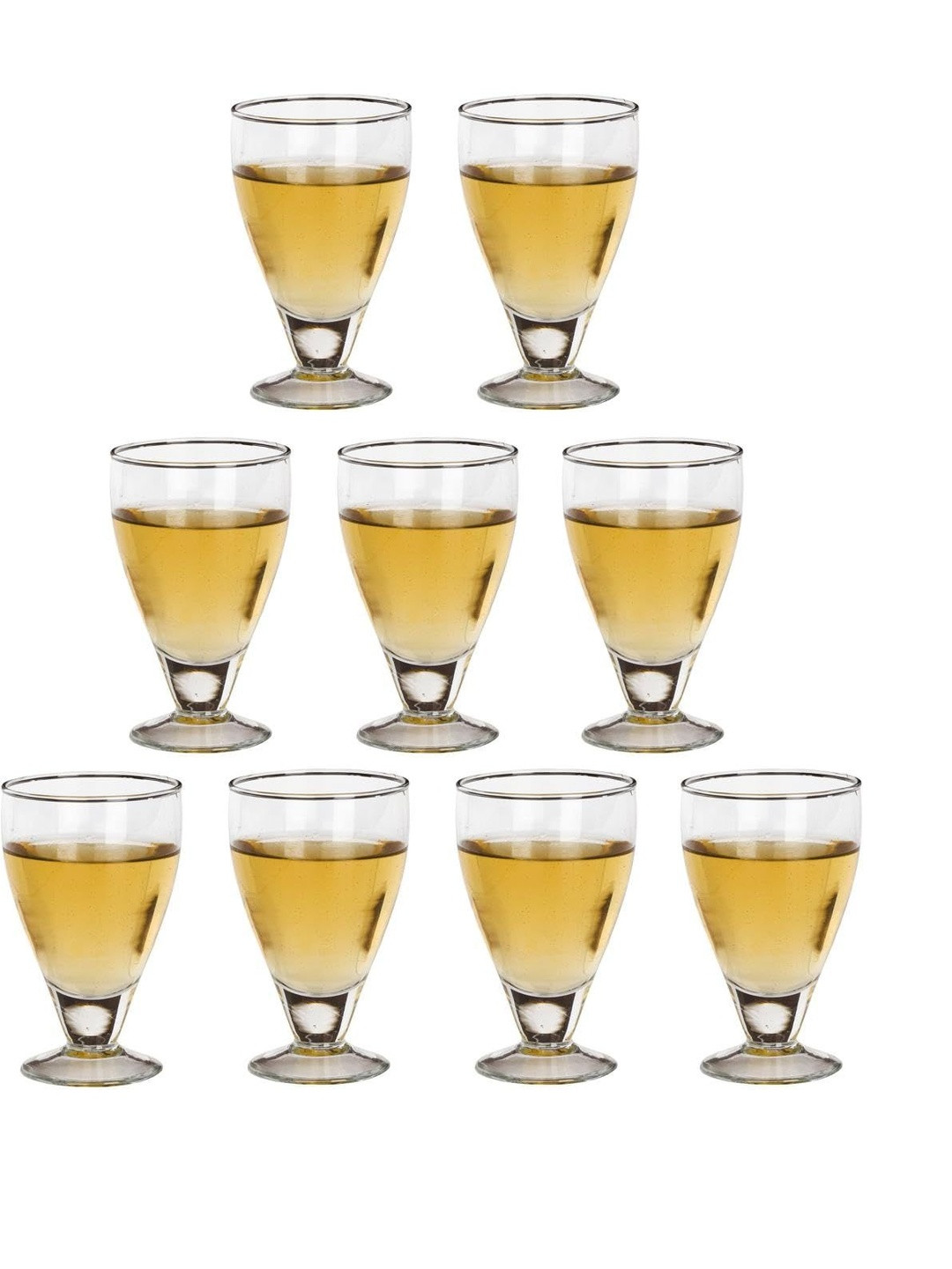 1ST TIME Transparent 9 Pieces Dishwasher Safe Wine Glasses 250ml Each