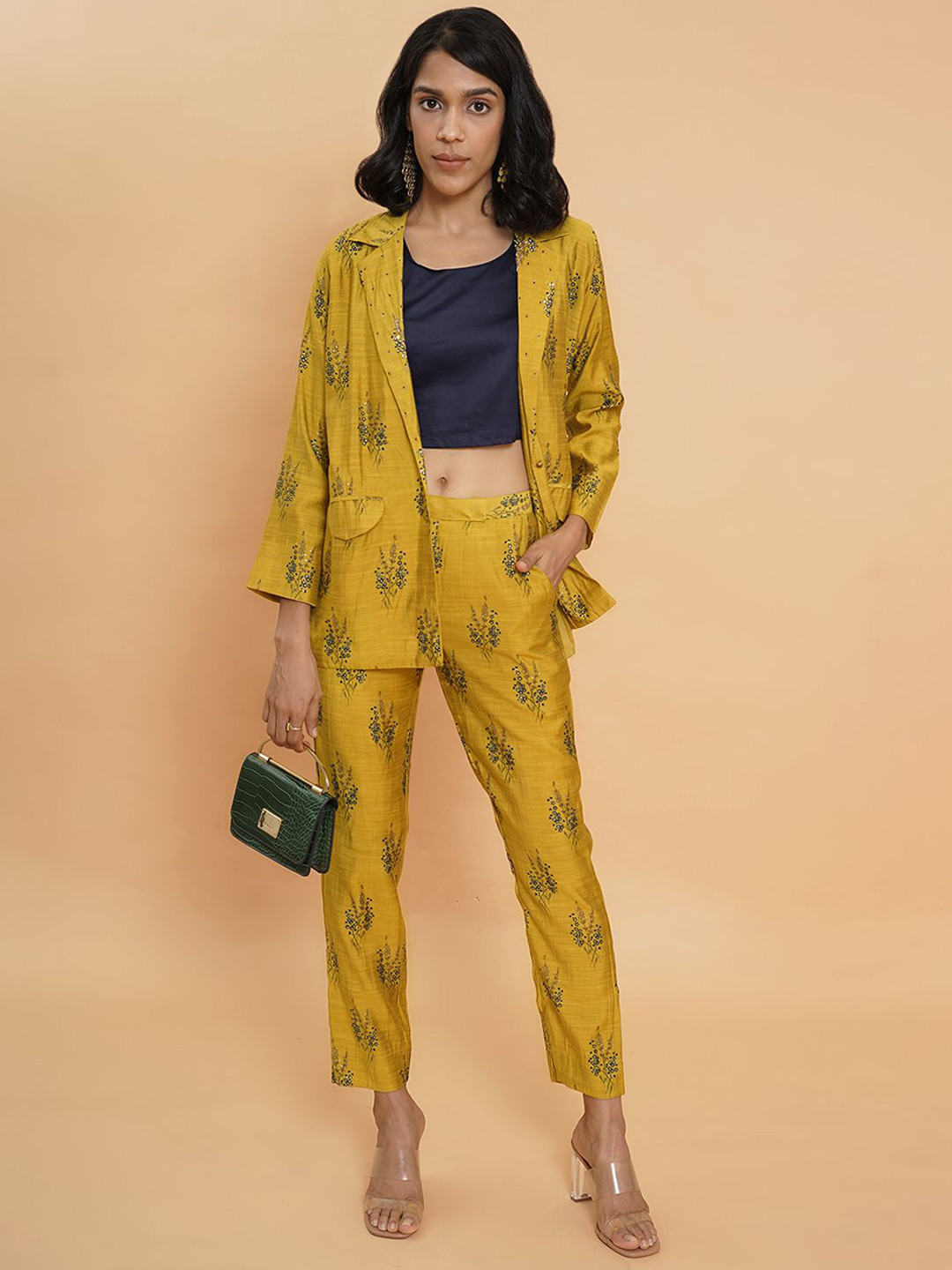 Raeth Apparels Printed Pure Cotton Blazer With Trousers