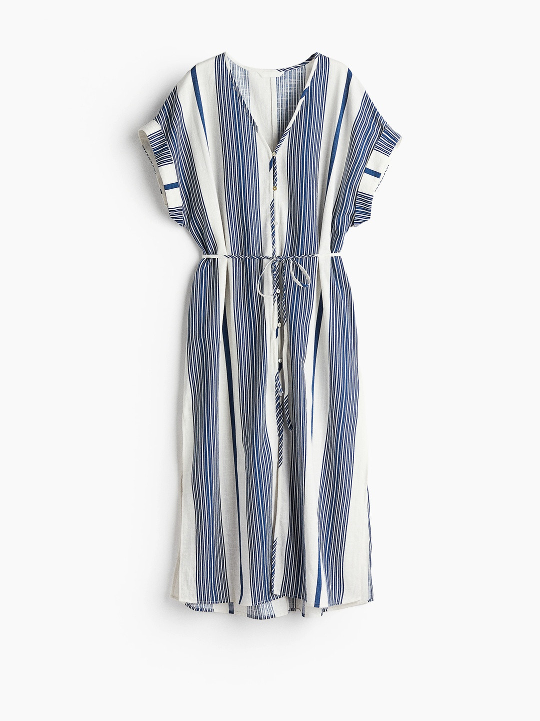 H&M Button-Front Extended Sleeves Crepe A-line Dresses