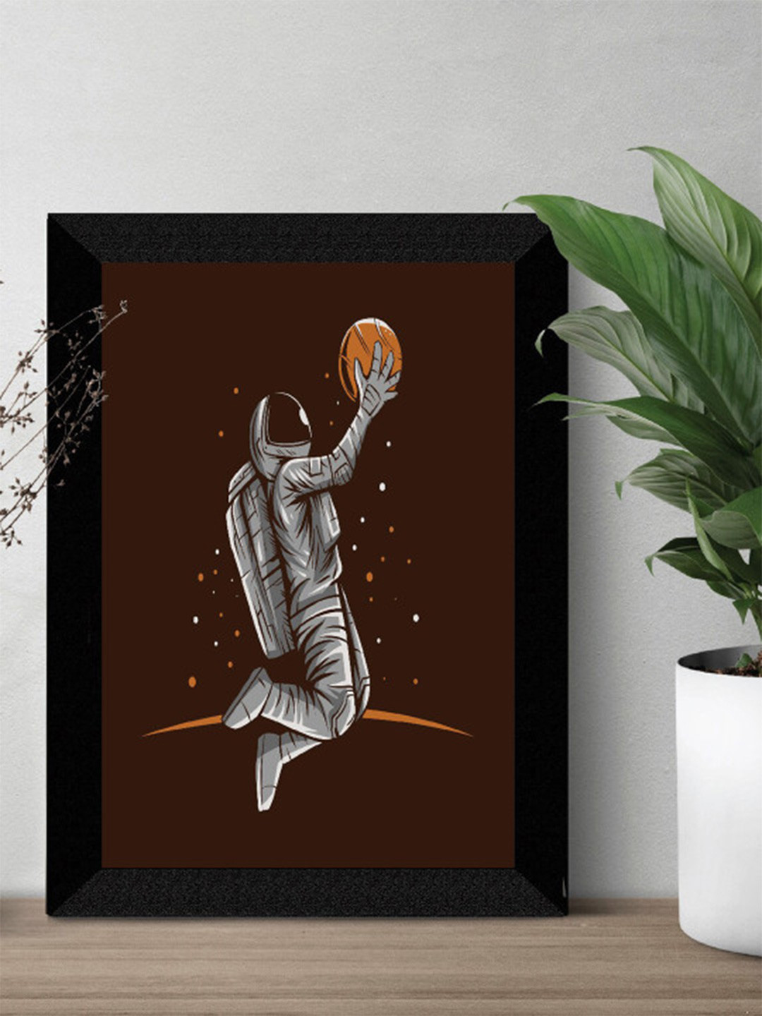 SAF Maroon & Grey Kids Framed Painting with Uv Textured Wall Art