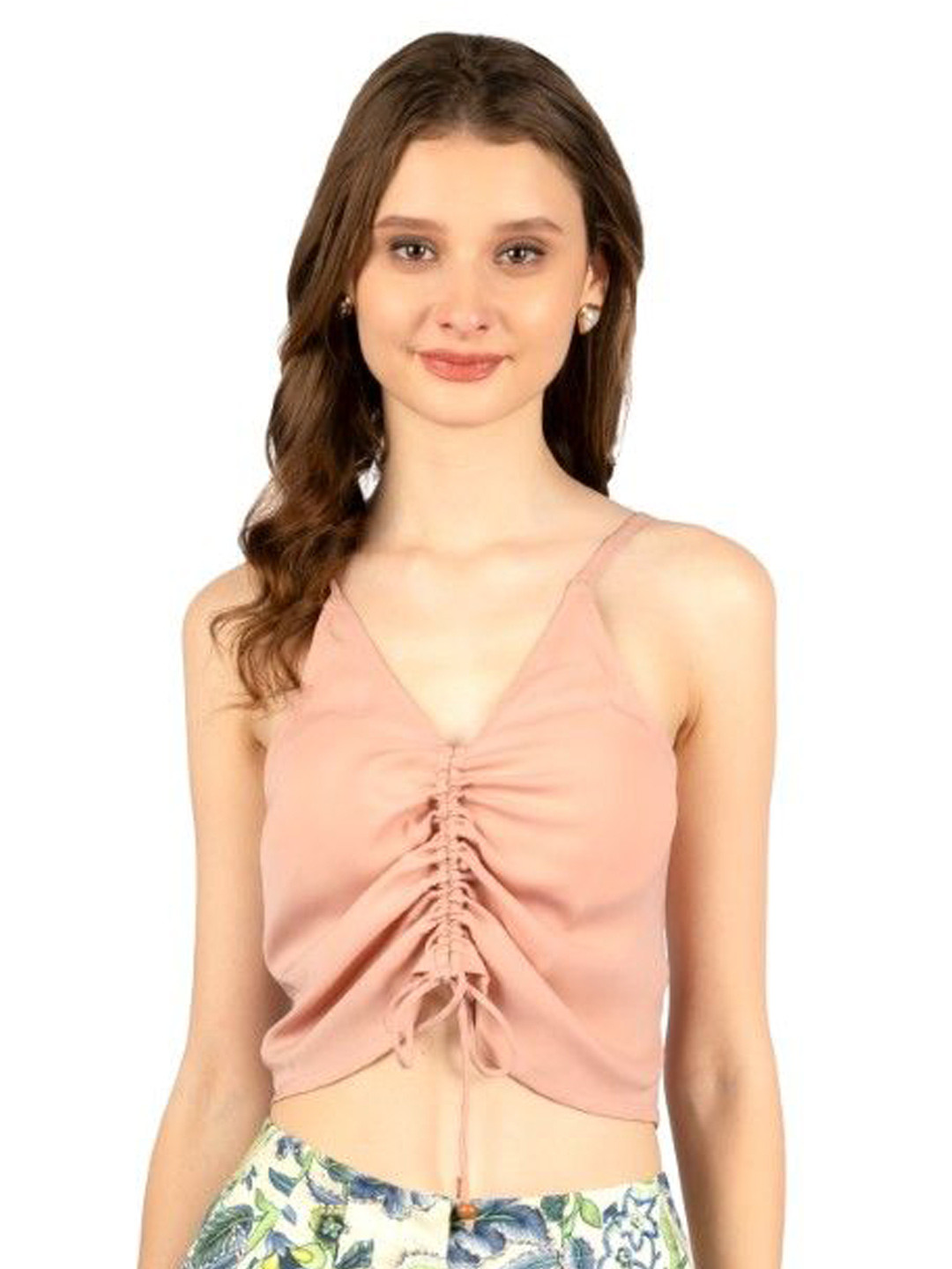 CORY EDGE Women Solid V-Neck Crop Top