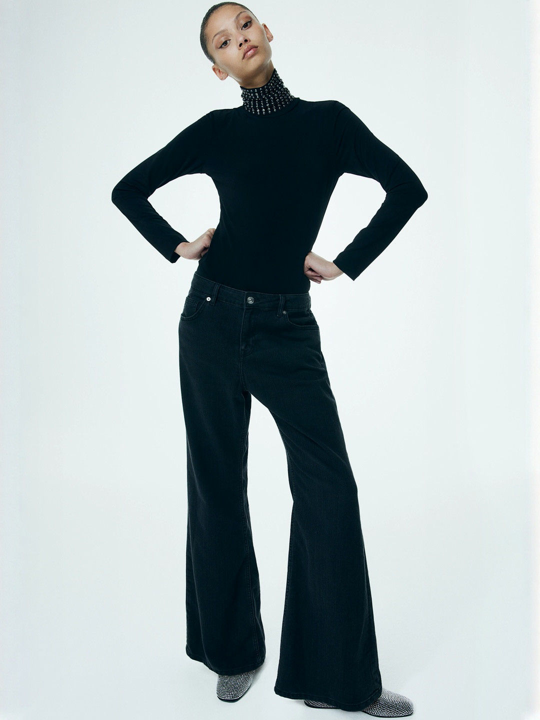 H&M Baggy Flared Low Jeans