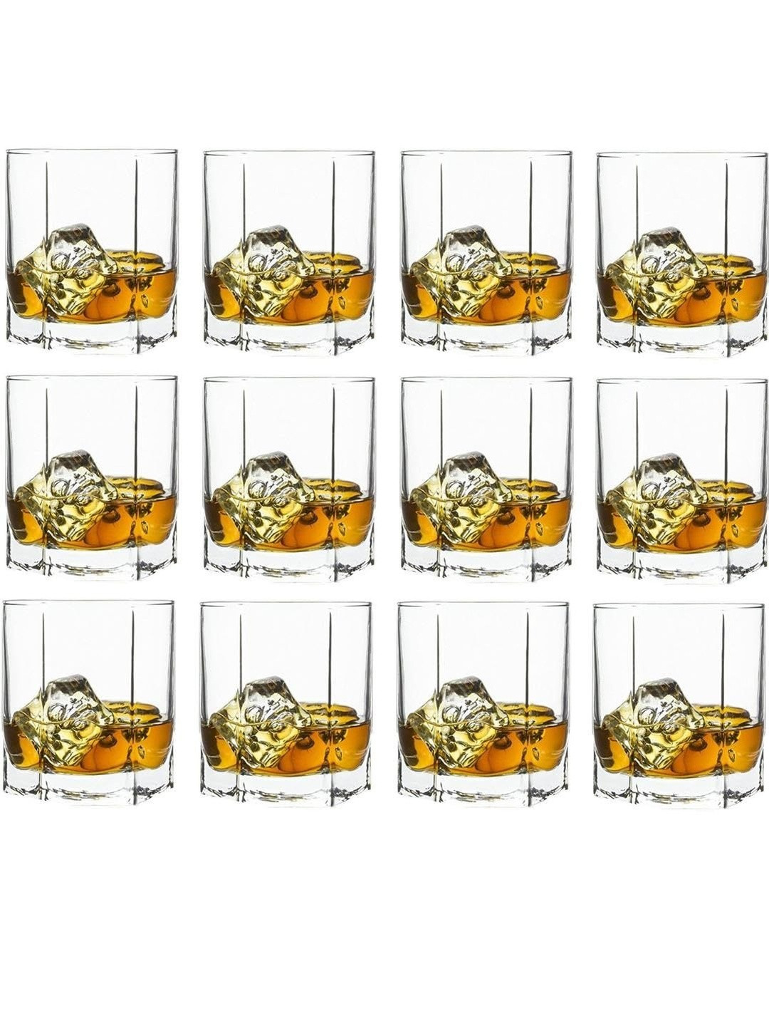 1ST TIME Pack Of 12 Transparent Dishwasher Whisky Glass Bar Glass