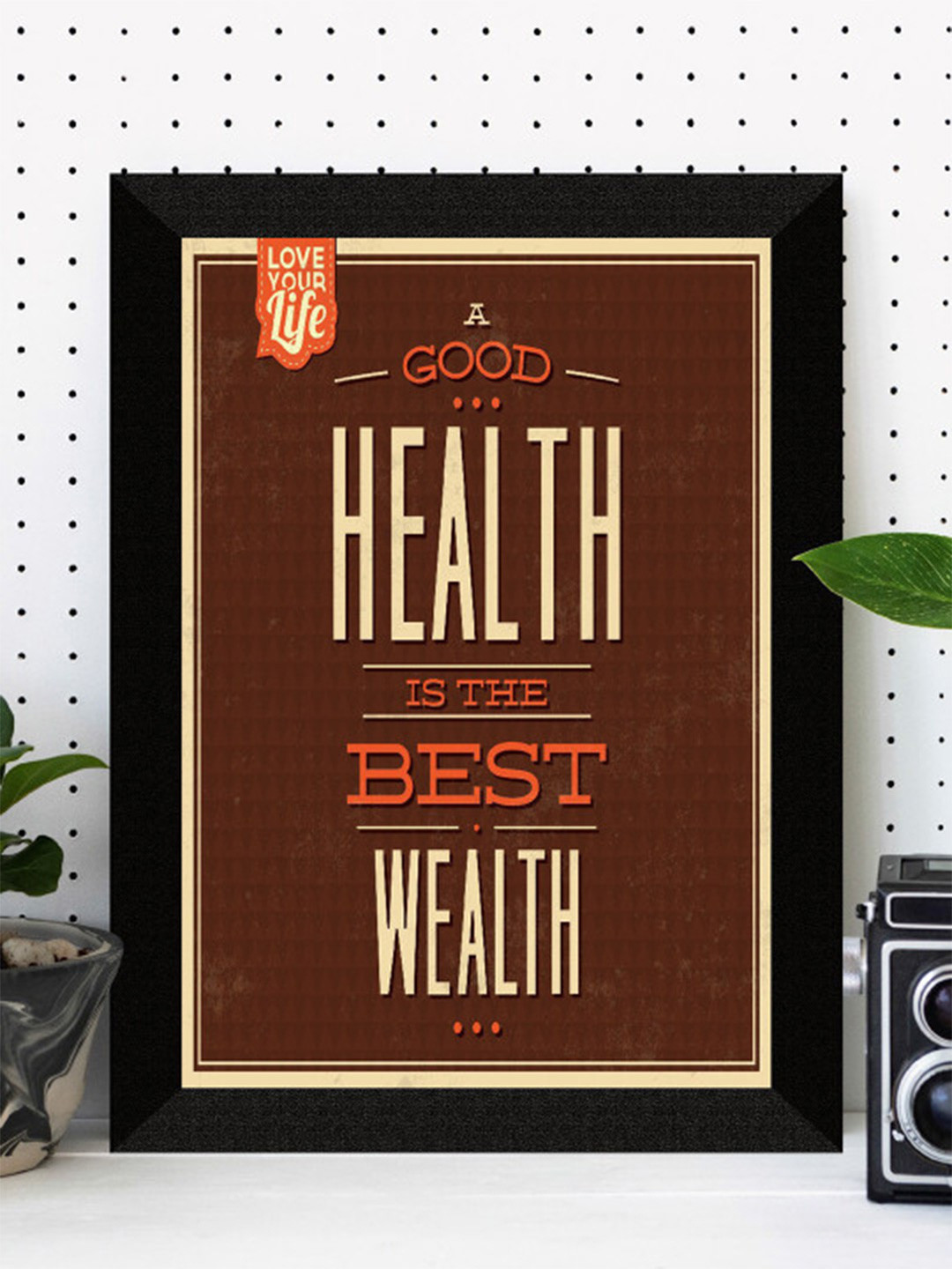 SAF Coffee Brown Motivational Quotes UV Textured Framed Wall Art