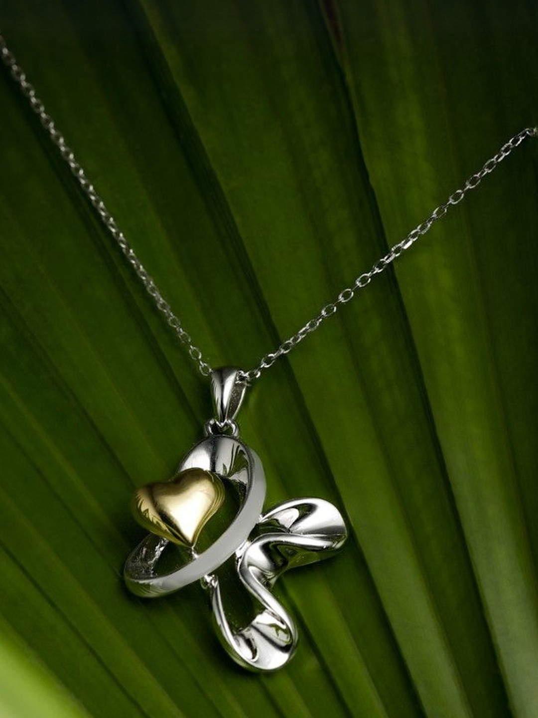 DIAVO Silver Rhodium-Plated Layered Necklace