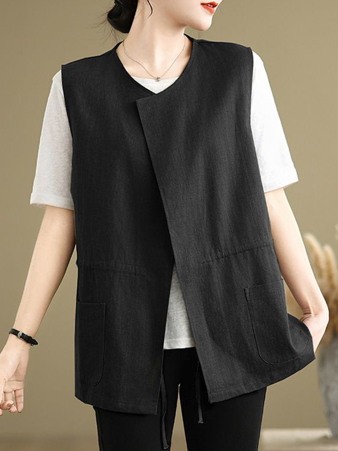 StyleCast x Revolte Women Scoop Neck Waistcoat