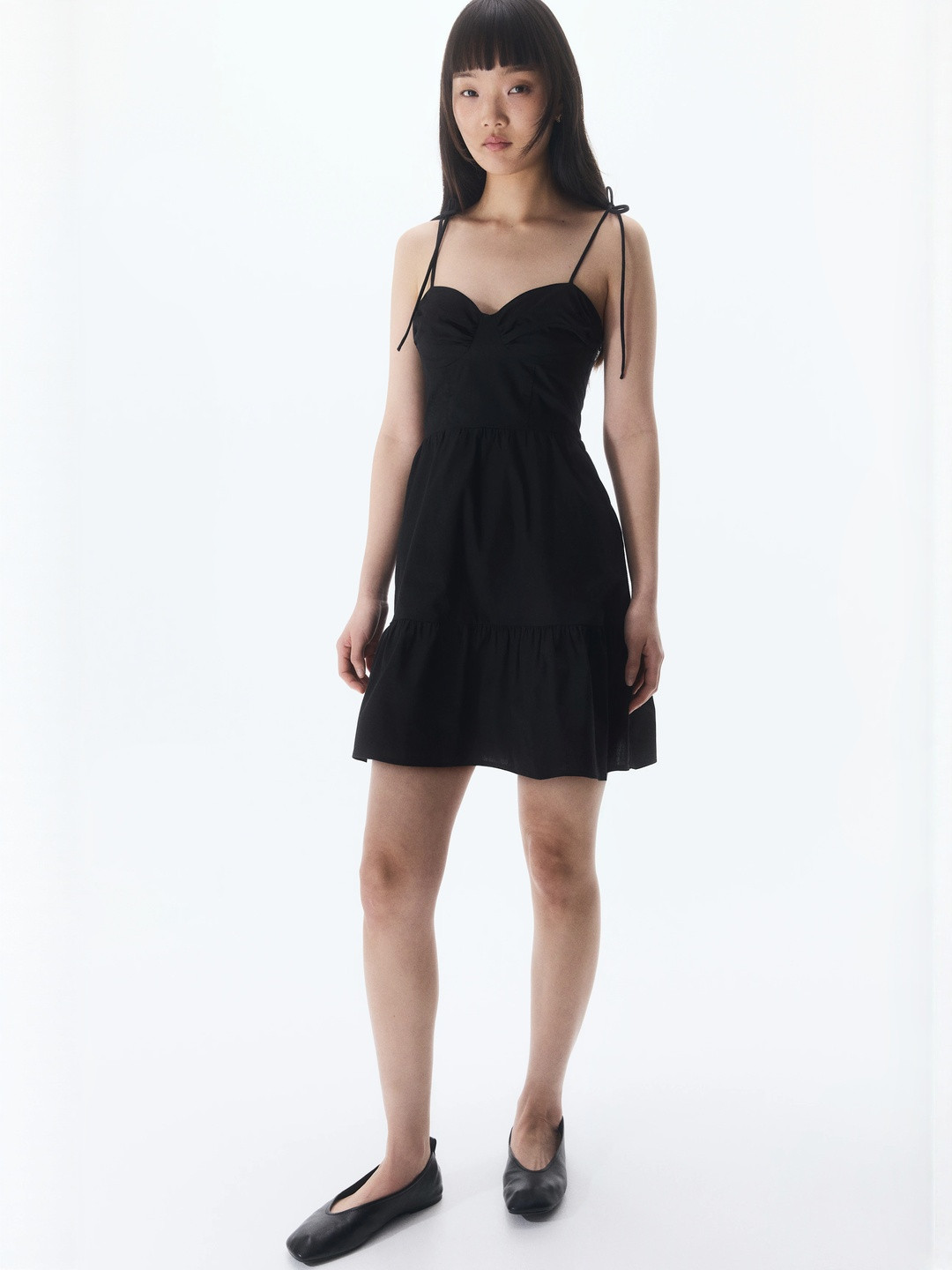 H&M Tie-Top Poplin Dress
