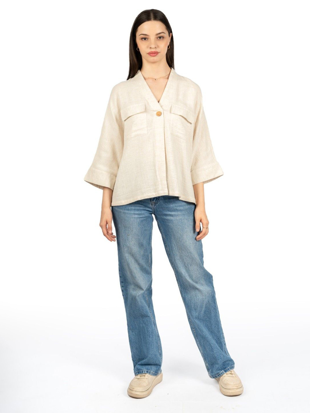 CORY EDGE Women Cotton Shirt Style Top