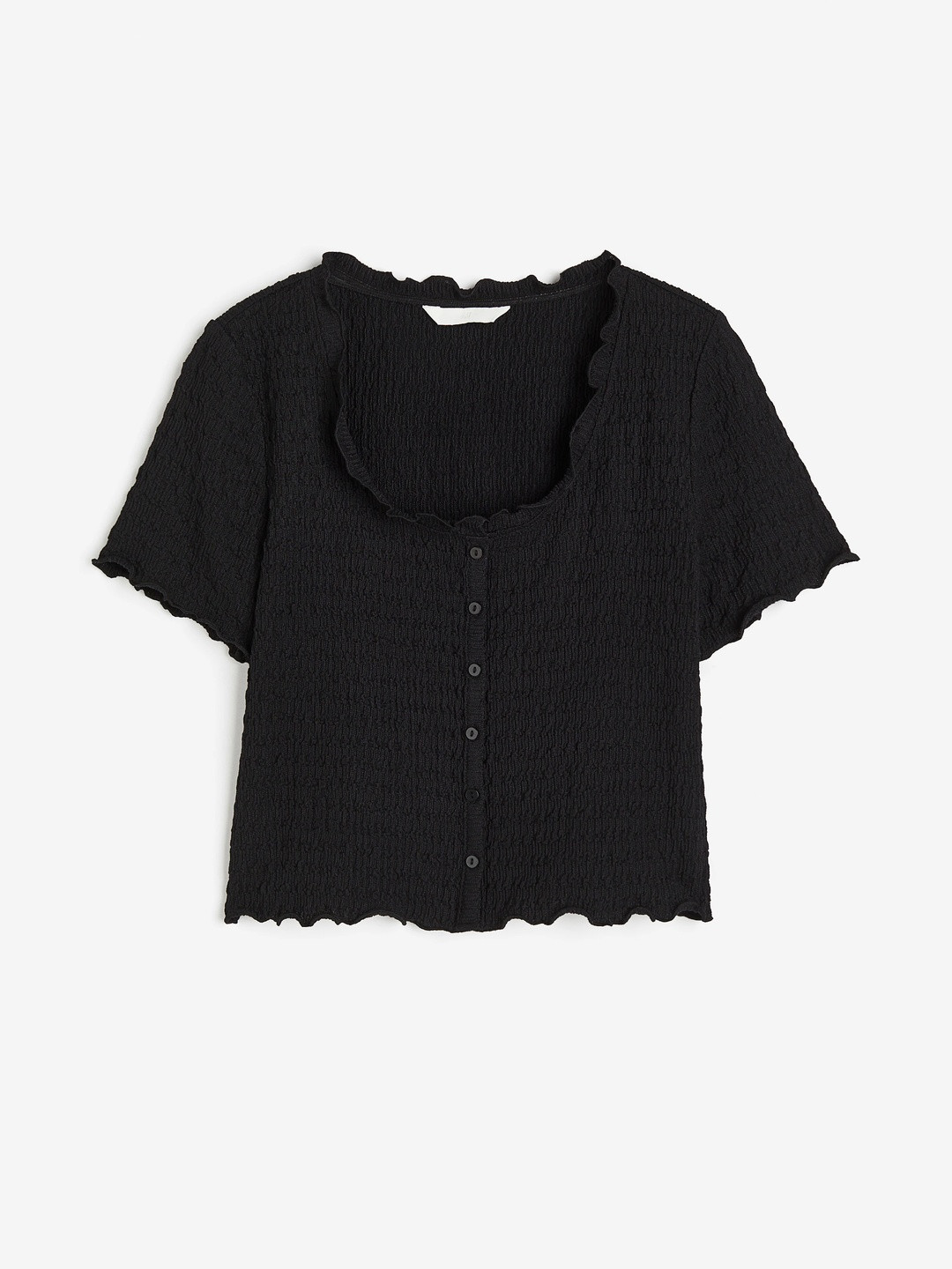 H&M Women Crinkled Button-Front Top