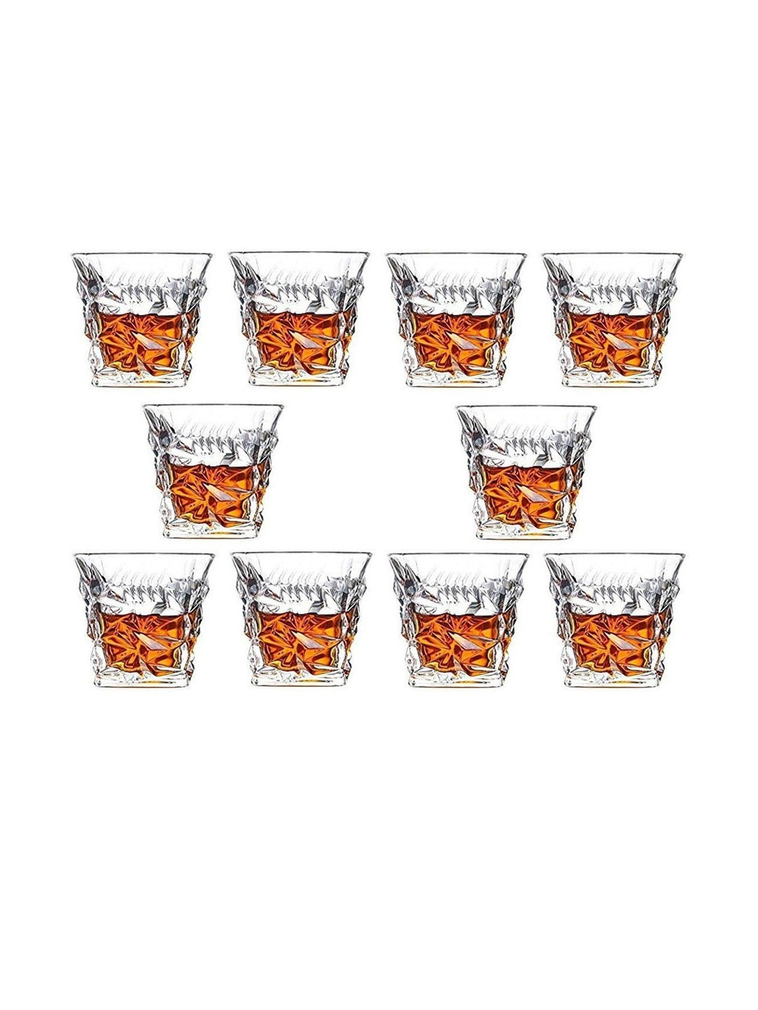 1ST TIME Transparent 10 Pcs Dishwasher Safe Whisky Glass
