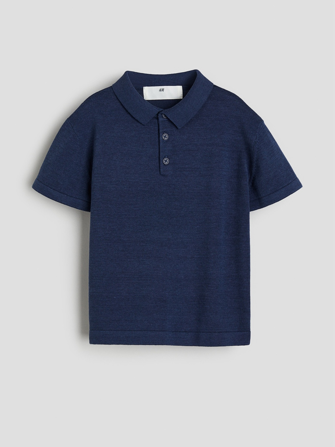 H&M Boys Short-Sleeved Fine-Knit Polo Shirt