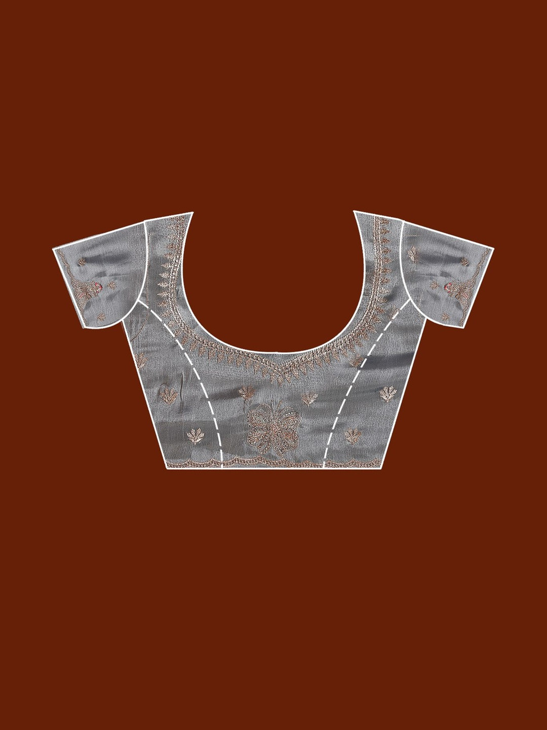 Koskii Stonework Organza Saree With Blouse