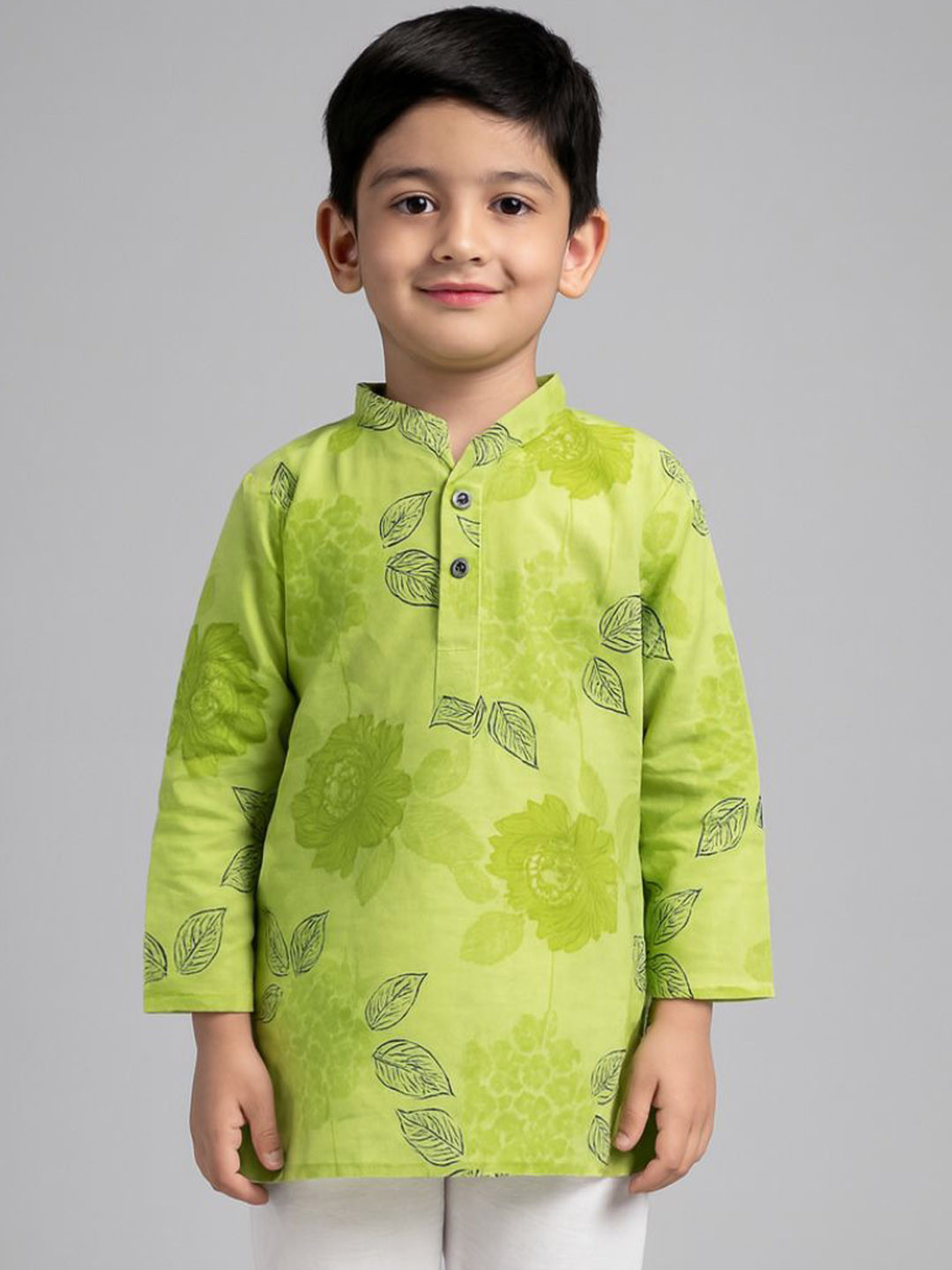 Sangria Boys Green Cotton Kurta Pyajama