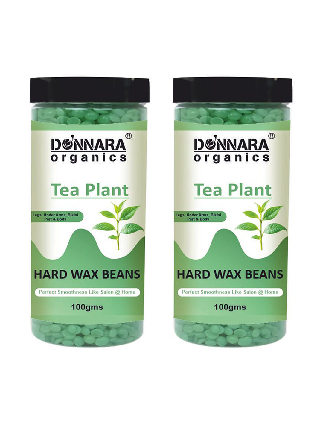 Donnara Organics Set Of 2 Tea Plant Hard Wax Beans - 100 g Each
