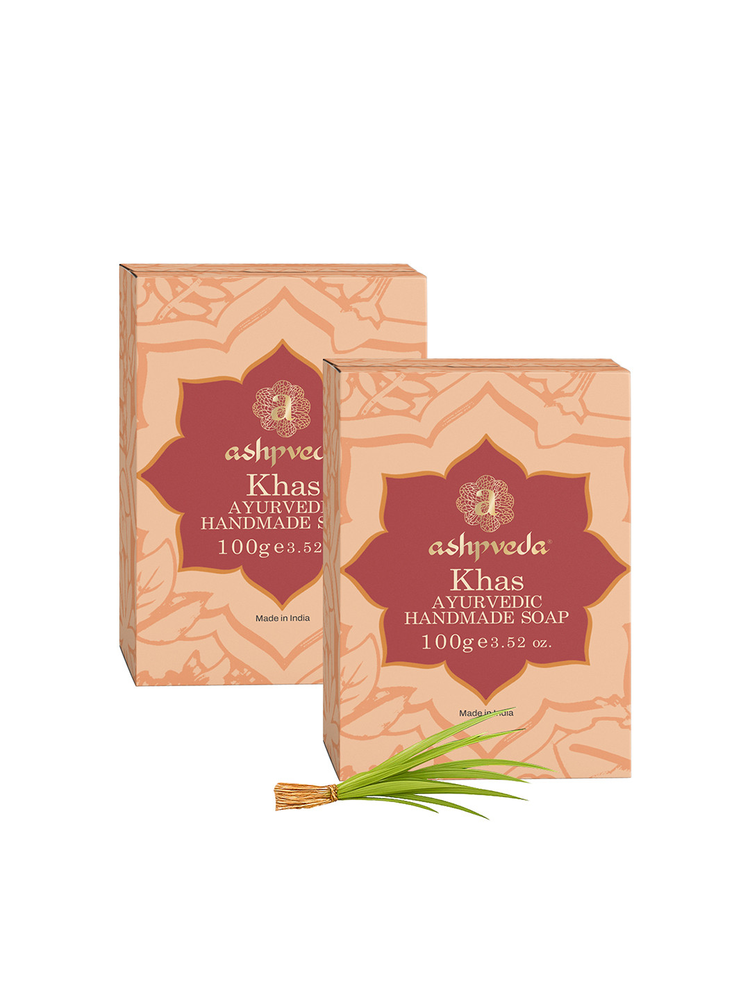 ASHPVEDA Set Of 2 Ruh Khus Bathing Soap For Hydration - 100 g Each