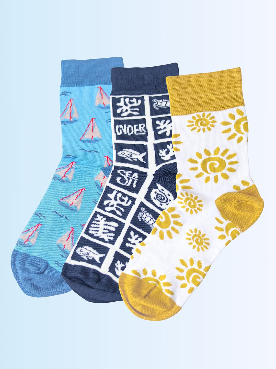 Soxytoes Unisex Pack of 3 Scent-O-Summer Fun Crew Casual Bamboo Socks