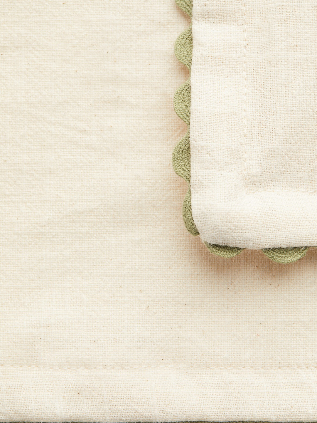 H&M Beige 2-Pack Scalloped-Edge Tea Towels