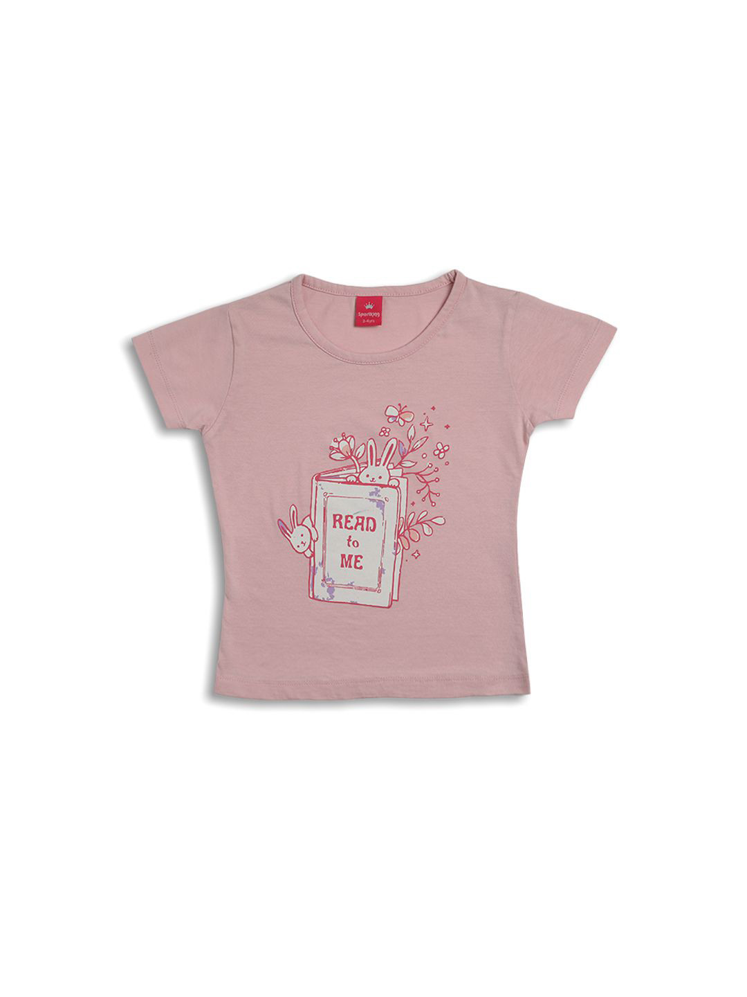 Sportking Girls Placement Graphic Printd Cotton Top