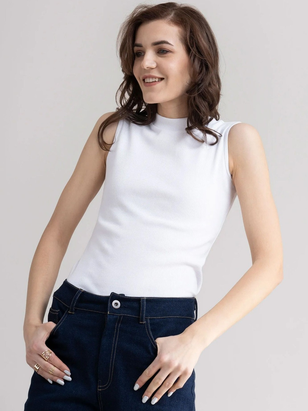 Stars and You Cotton Sleeveless Round Neck Top