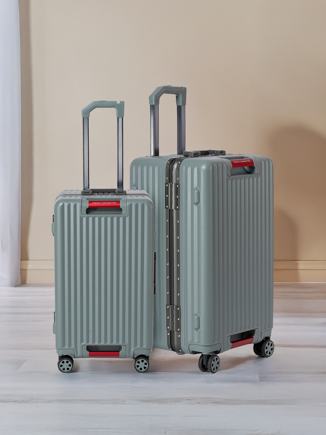 French Connection Set of 2 360-Degree Rotation Hard Case Trolley Bags