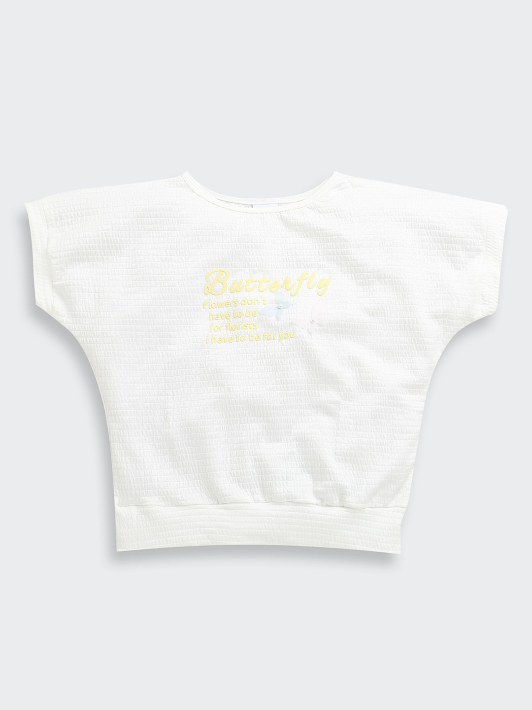 Tiny Girl Girls Typography Printed Applique Placement Print Tops