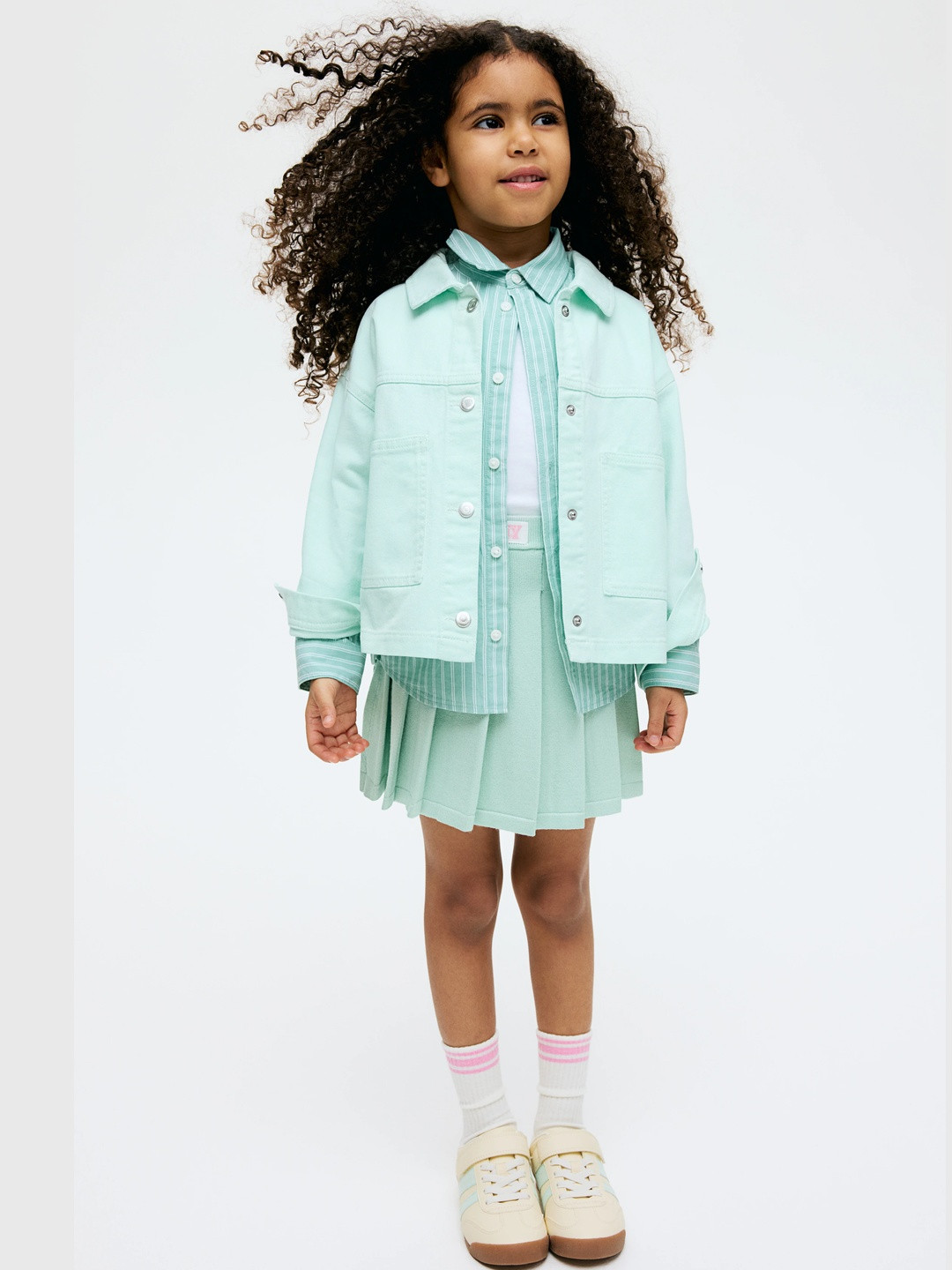 H&M Pleated Fine-Knit Skirt