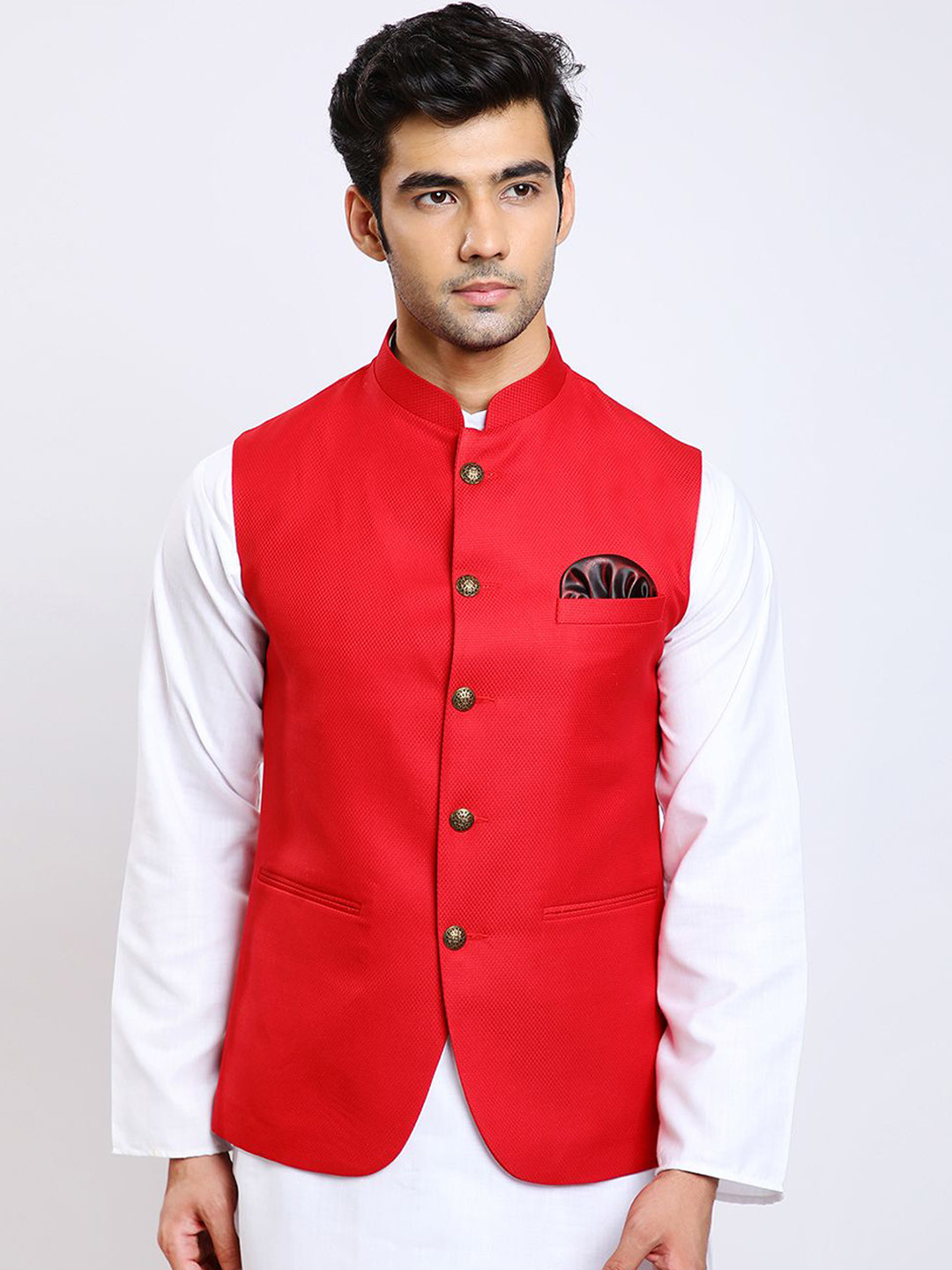 Awadhshree Mandarin-Neck Nehru Jacket