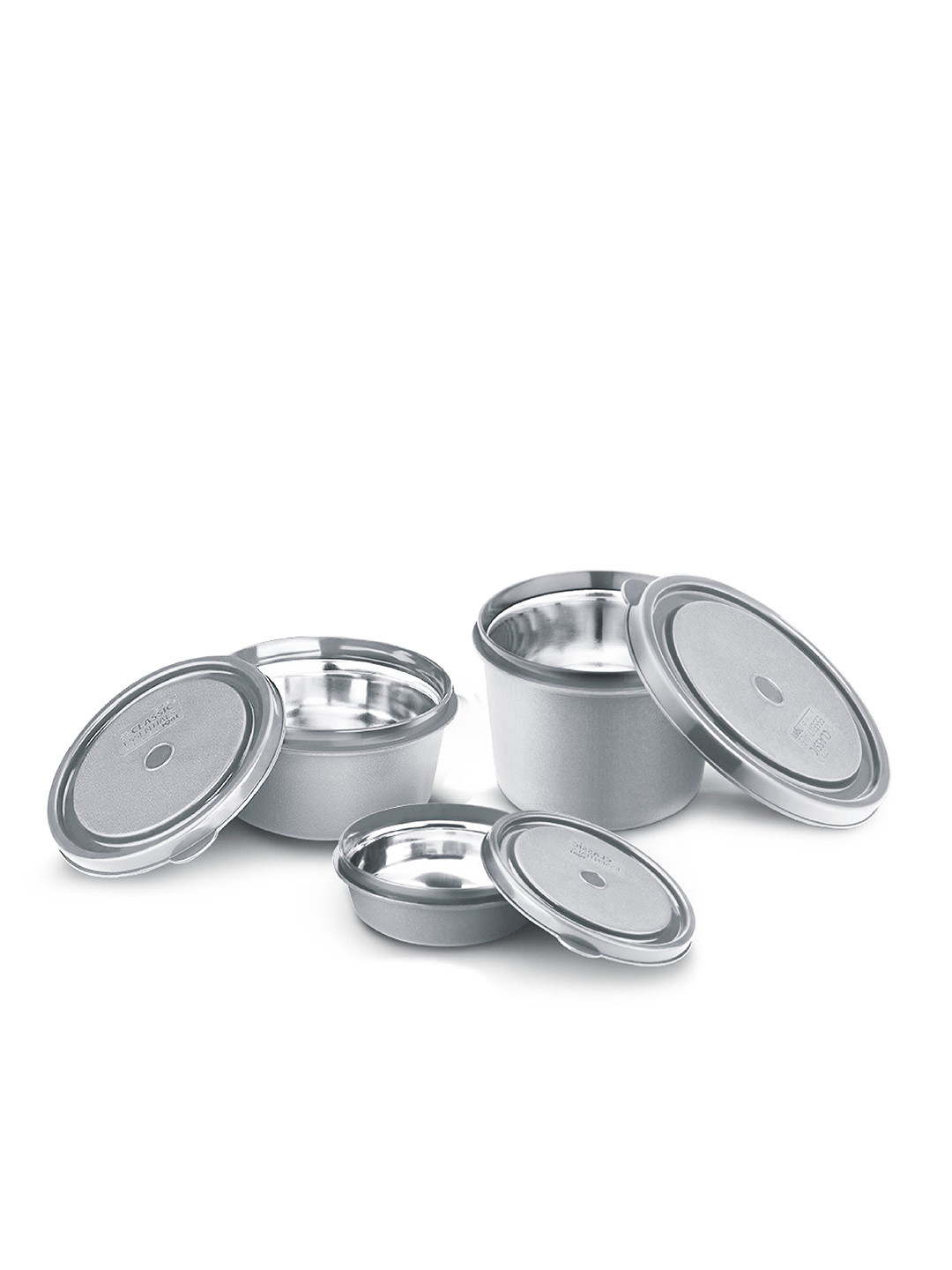 Classic Essentials Grey 3 Pieces Stainless Steel Lunch Boxs-1.25 L