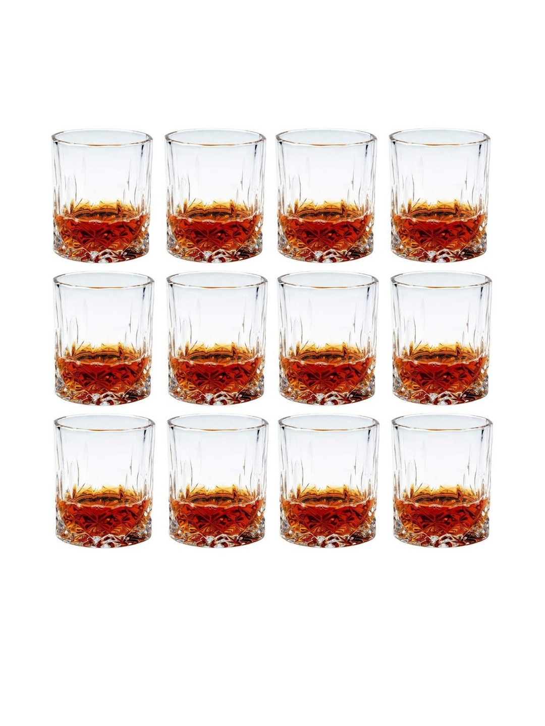 1ST TIME Transparent 12 Pieces Dishwasher Safe Whisky Bar Glasses- 200 ml