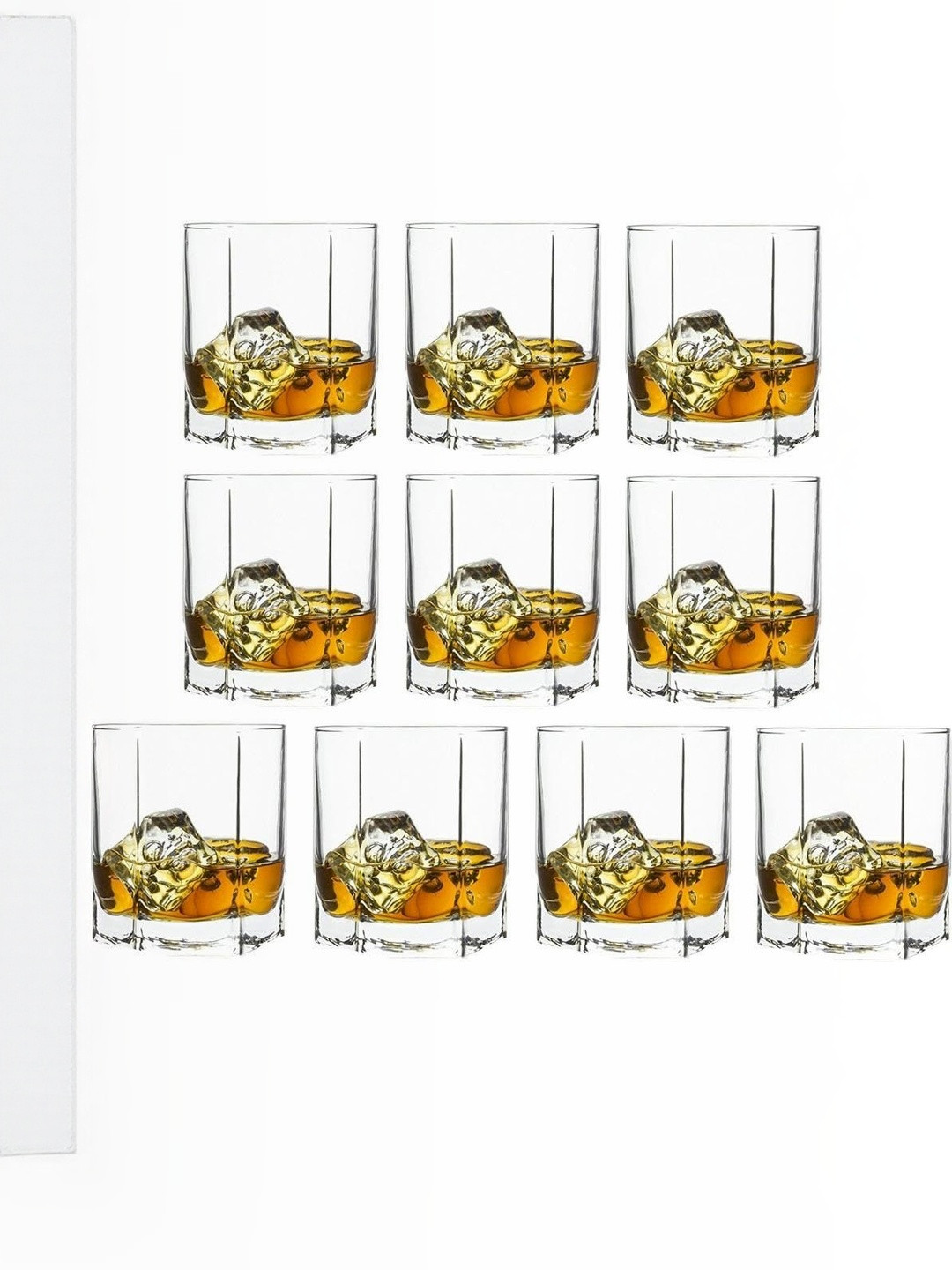 1ST TIME Pack of 10 Transparent Dishwasher Safe Whisky Glass