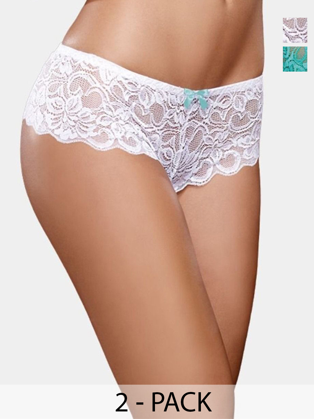 XENZA Pack Of 2 Self-Design Mid-Rise Thongs Briefs XN-2C-05338-WH-LBL