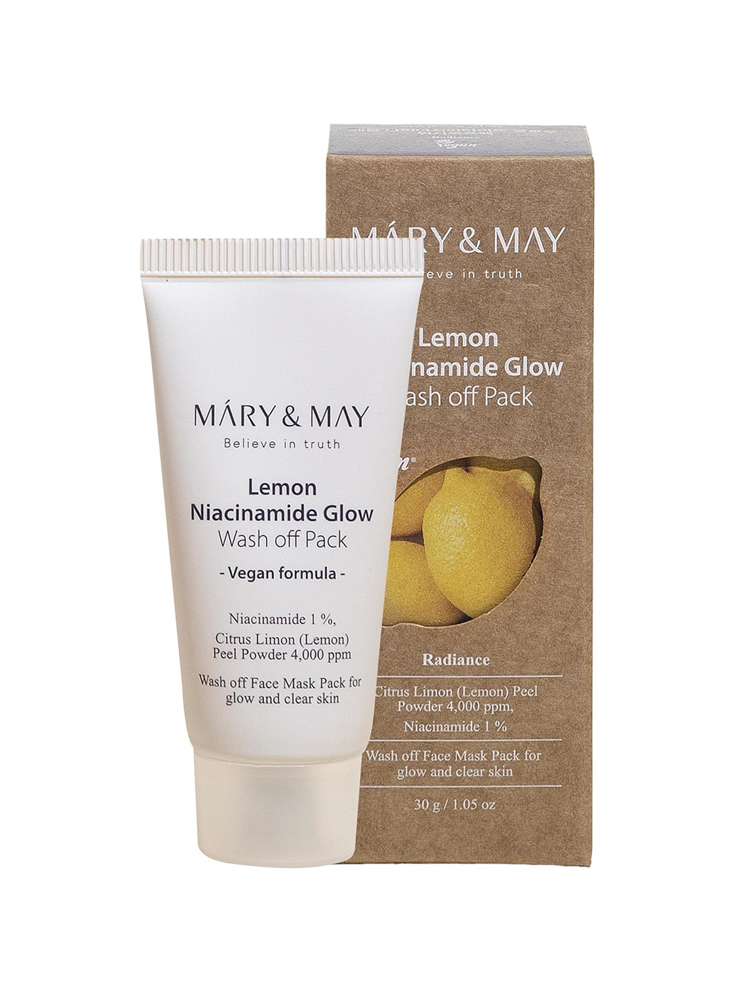 MARY & MAY Lemon Niacinamide Glow Wash Off Pack - 30 g
